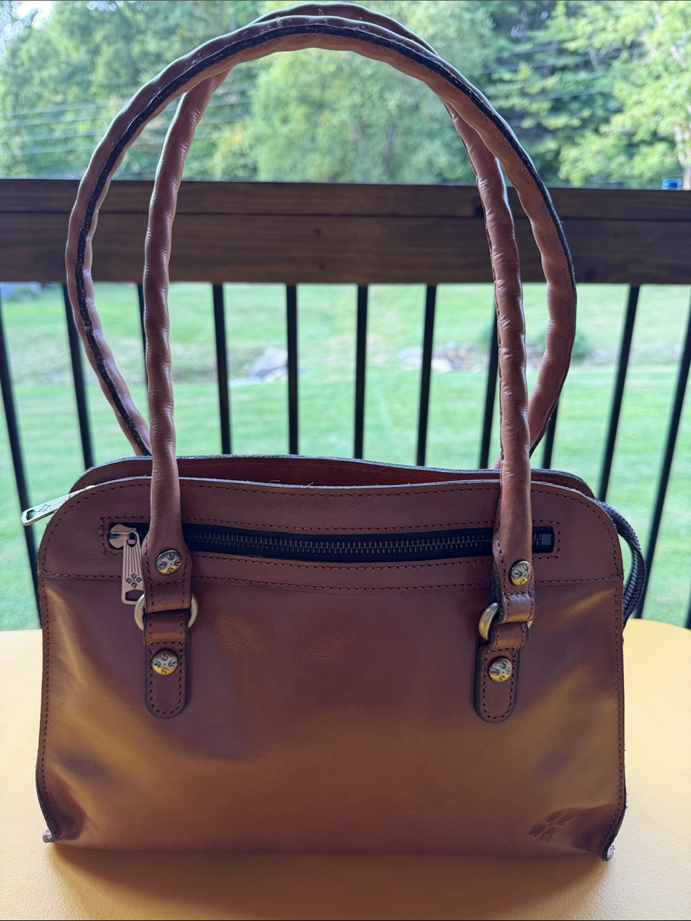 Patricia Nash Cognac Brown Leather Shoulder Bag
